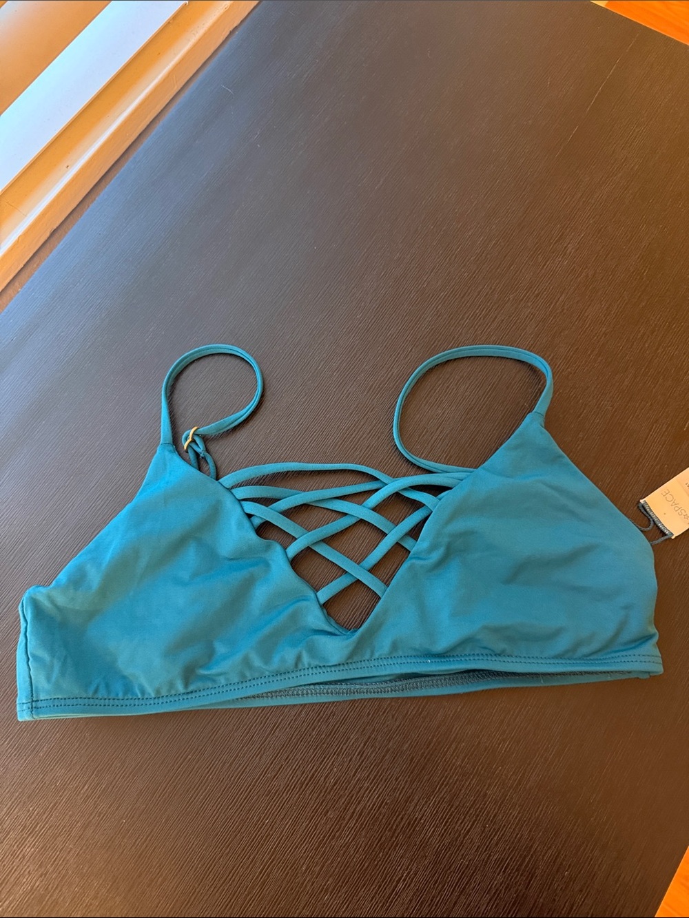 l*space Teal Crisscross Bralette